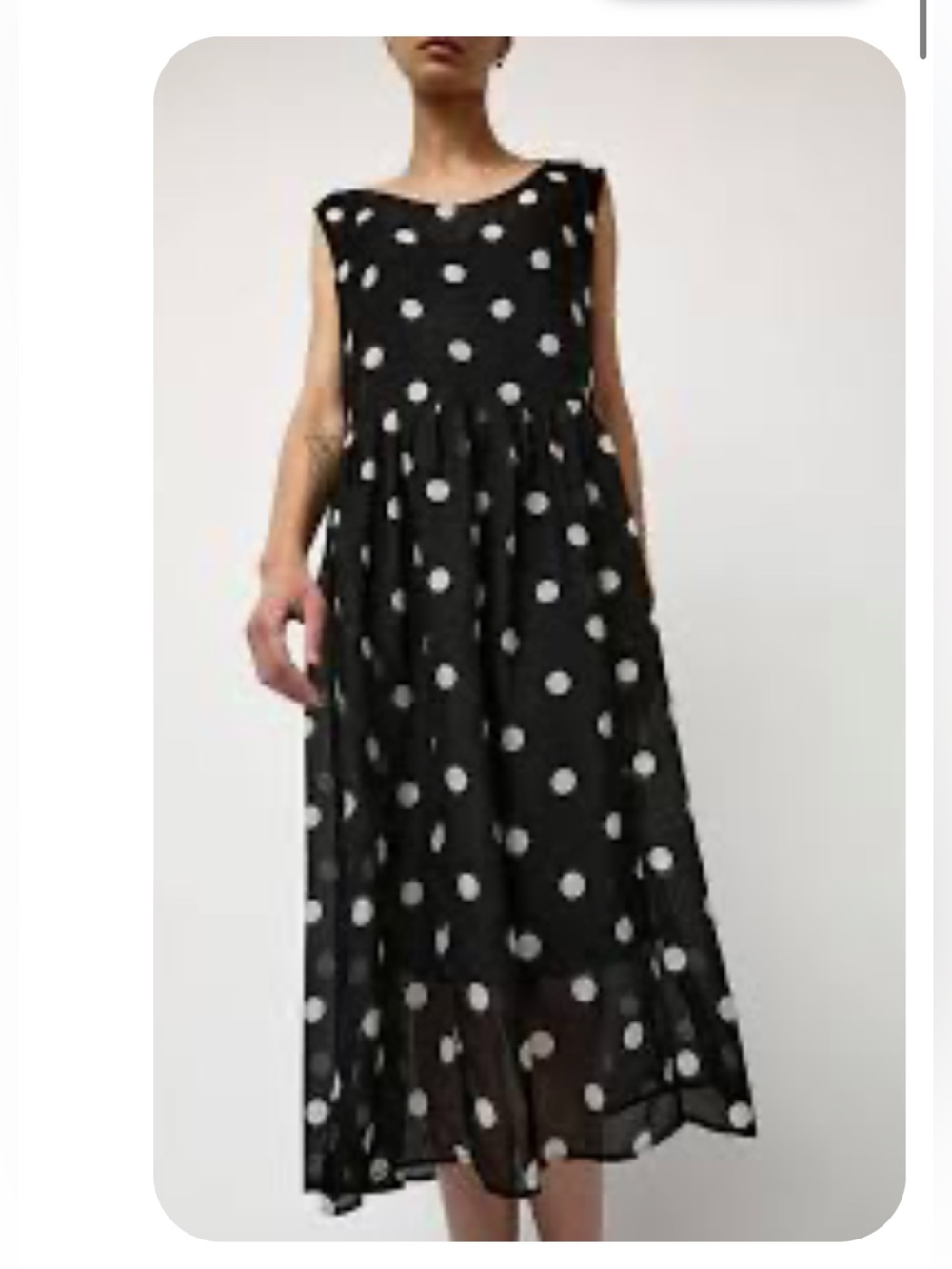 No. 6 Audrey Dress Black Polka Dot Sleeveless Midi Dress size small NWT